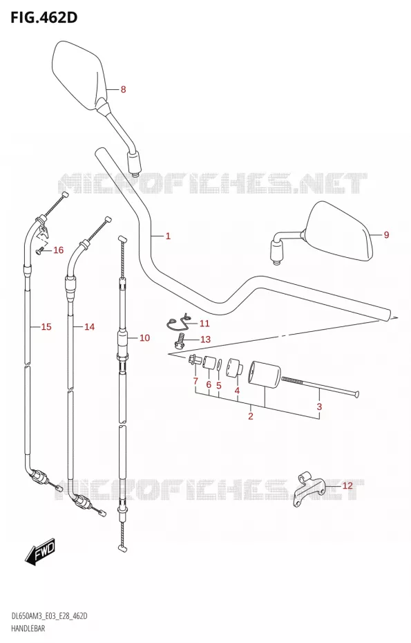 GUIDON (DL650XA:M3:E03) Suzuki MOTO 650 V-STROM 2023  DL650AM3