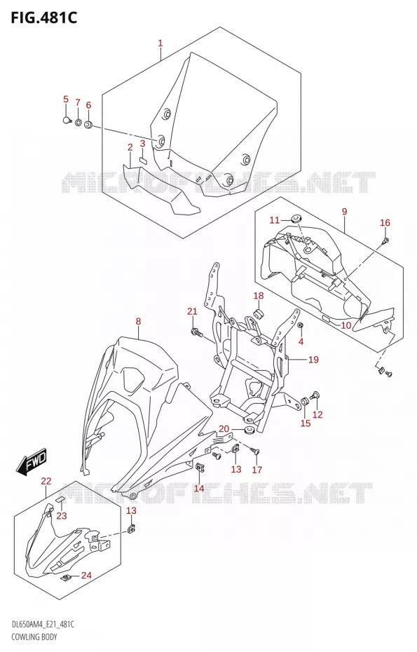 CARENAGES (DL650XA:M4:E21) Suzuki MOTO 650 V-STROM 2024  DL650AM4