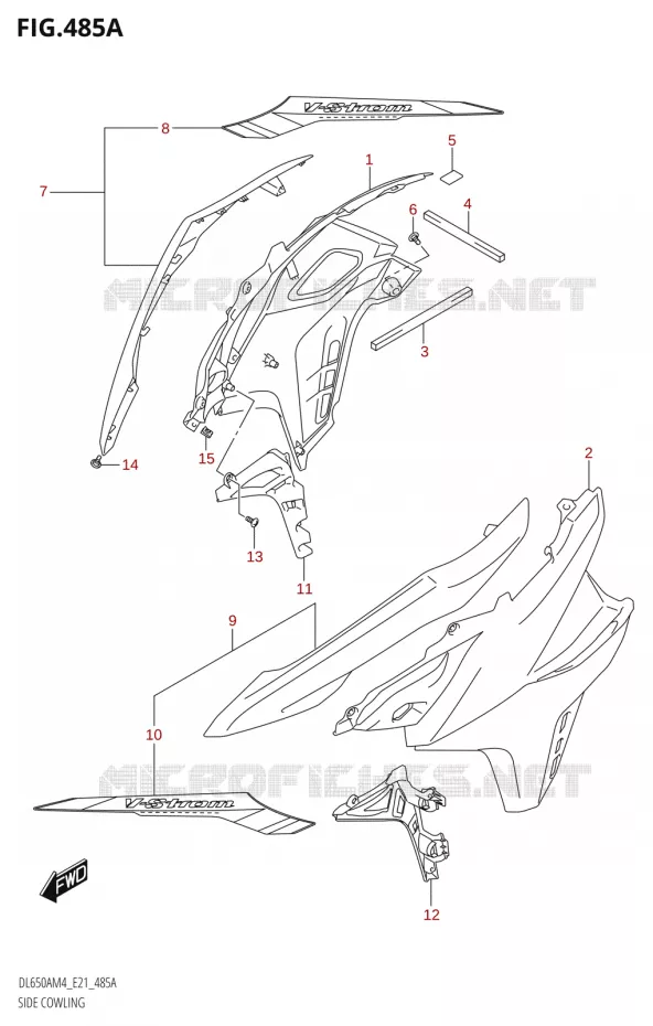 FLANCS DE CARENAGES (DL650A:M4:E21) Suzuki MOTO 650 V-STROM 2024  DL650AM4