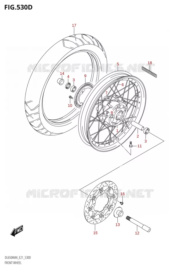 ROUE AVANT (DL650XAUE:M4:E21) Suzuki MOTO 650 V-STROM 2024  DL650AM4