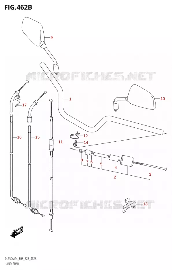 GUIDON (DL650A:M4:E28) Suzuki MOTO 650 V-STROM 2024  DL650AM4