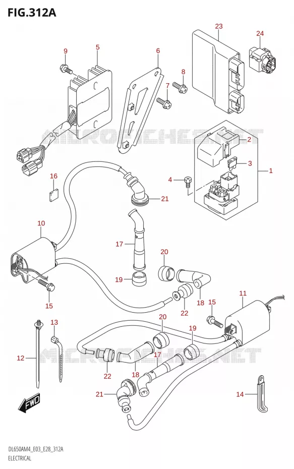 PARTIE ELECTRIQUE (DL650A:M4:E03) Suzuki MOTO 650 V-STROM 2024  DL650AM4