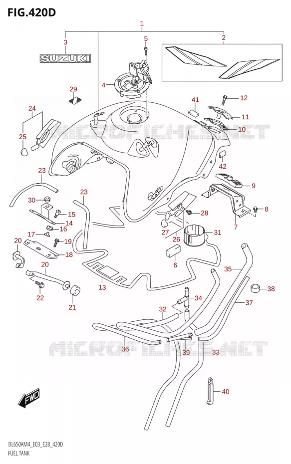 RESERVOIR D'ESSENCE (DL650XA:M4:E03) Suzuki MOTO 650 V-STROM 2024  DL650AM4