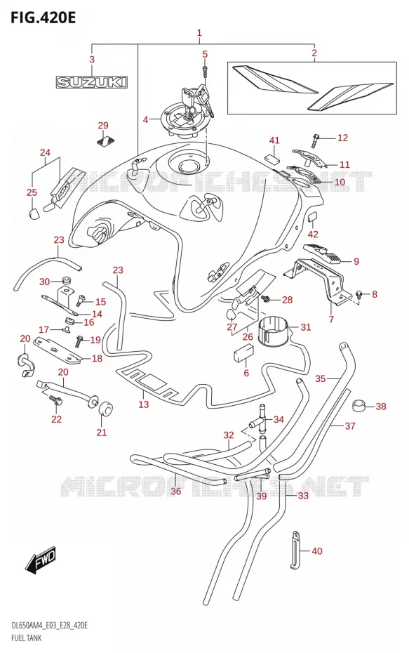 RESERVOIR D'ESSENCE (DL650XA:M4:E28) Suzuki MOTO 650 V-STROM 2024  DL650AM4