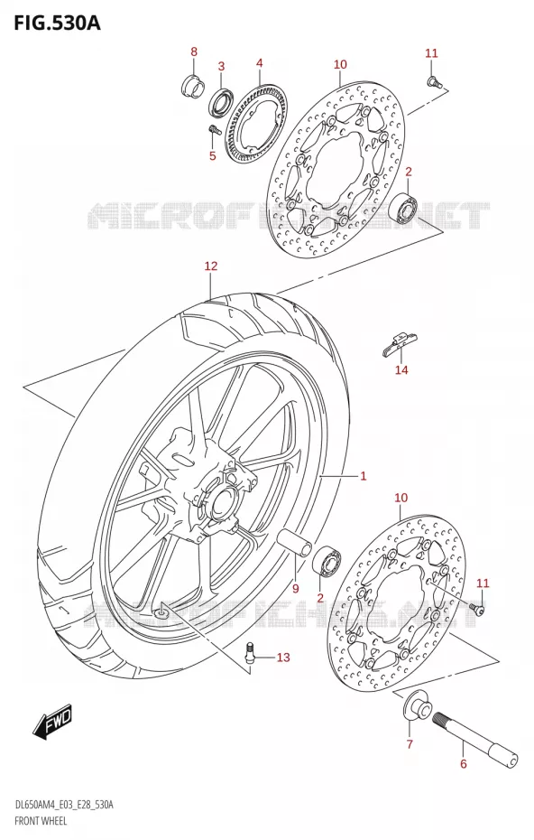 ROUE AVANT (DL650A:M4:E03) Suzuki MOTO 650 V-STROM 2024  DL650AM4