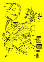 CARENAGES   ETIQUETTES (MODELE L 0NF) pour Suzuki DR 650 1990