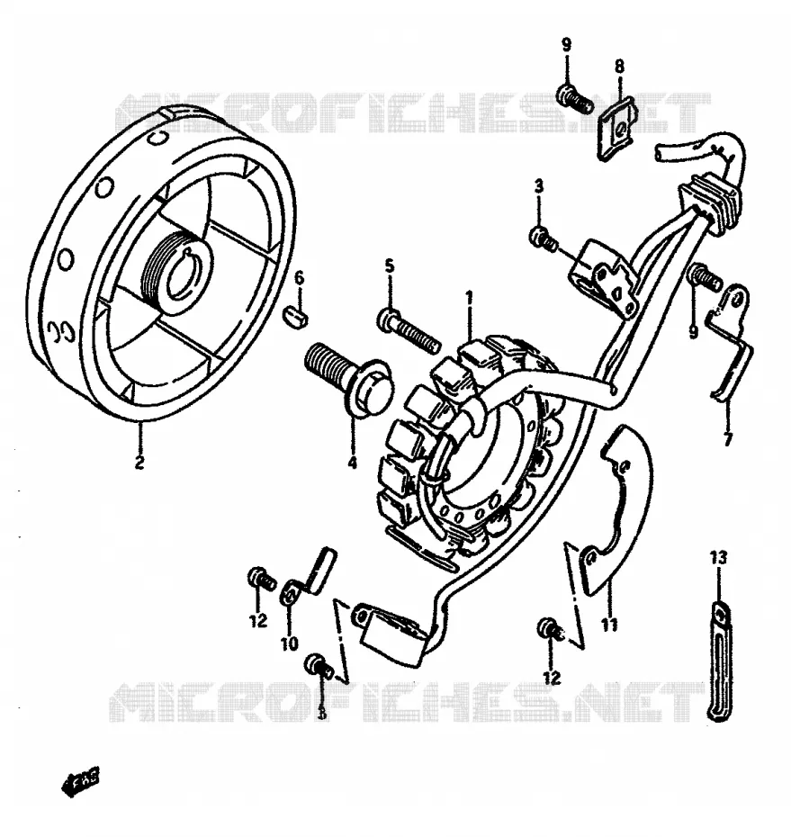 ALLUMAGE ROTOR - STATOR (MODELE G/H/J/K) Suzuki MOTO 600 DR 1986  DR600SG(E2)