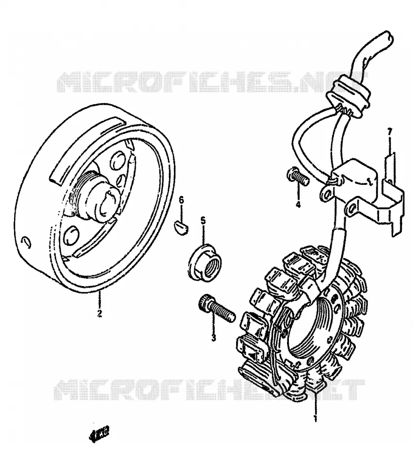 ALLUMAGE ROTOR - STATOR (MODELE L/M/N) Suzuki MOTO 350 DR 1992  DR350SN(L/M/N/P/R)