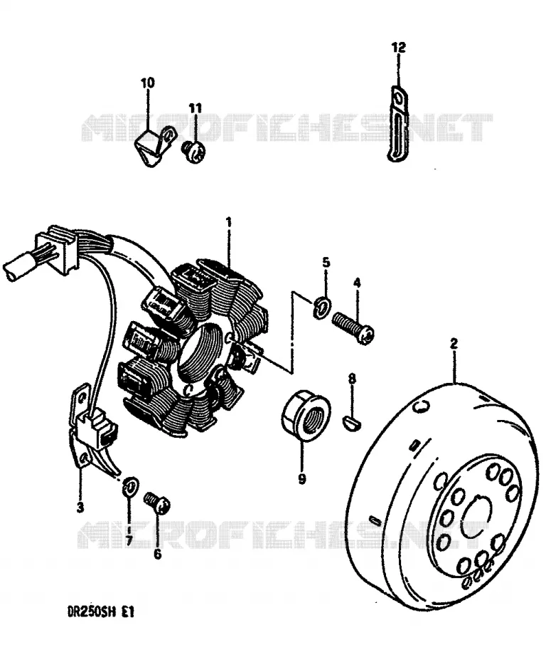 ALLUMAGE ROTOR - STATOR Suzuki MOTO 250 DR 1984  DR250SE(E/F/G/H)