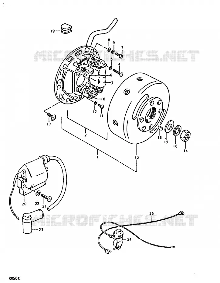 ALLUMAGE ROTOR - STATOR Suzuki MOTO 50 RM 1978  RM50C(C/N/T/X)