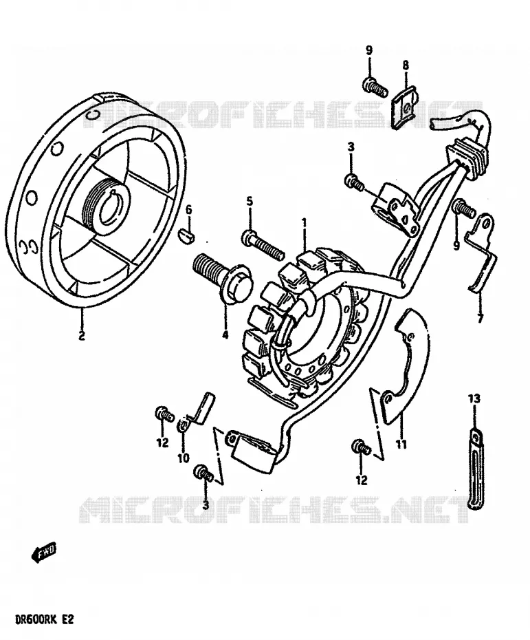 ALLUMAGE ROTOR - STATOR Suzuki MOTO 600 DR 1988  DR600RUJ(E2)