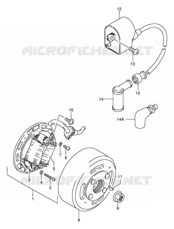 ALLUMAGE ROTOR - STATOR Suzuki MOTO 80 DS 1996  DS80T(E24)