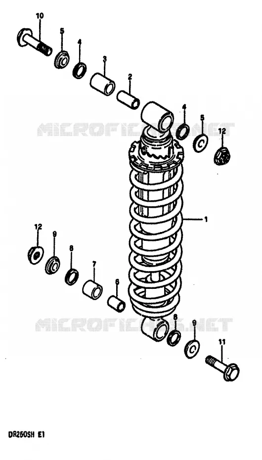 AMORTISSEUR Suzuki MOTO 250 DR 1985  DR250SF(E/F/G/H)