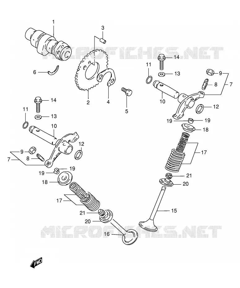 ARBRE A CAMES - SOUPAPES Suzuki MOTO 125 DR 1997  DR125SEUV(E4)