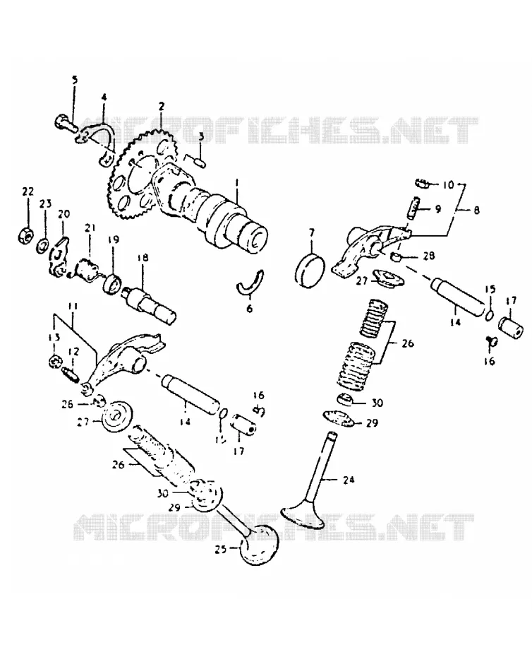 ARBRE A CAMES - SOUPAPES Suzuki MOTO 400 DR 1981  DR400SX(T/X)