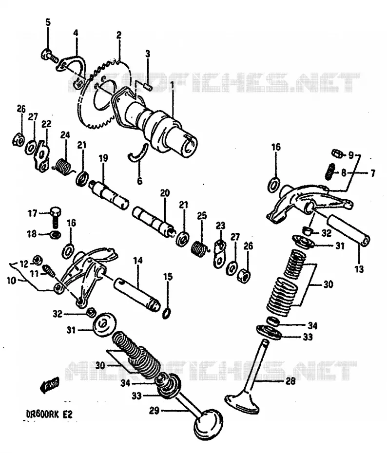 ARBRE A CAMES - SOUPAPES Suzuki MOTO 600 DR 1986  DR600RG(E2)