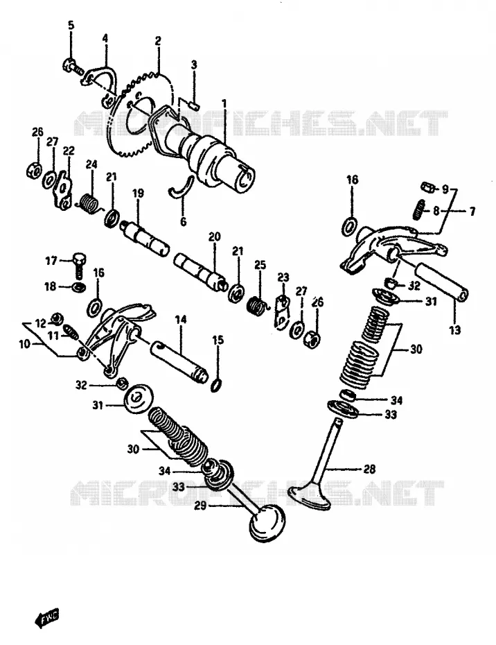 ARBRE A CAMES - SOUPAPES Suzuki MOTO 600 DR 1986  DR600SUG(E2)