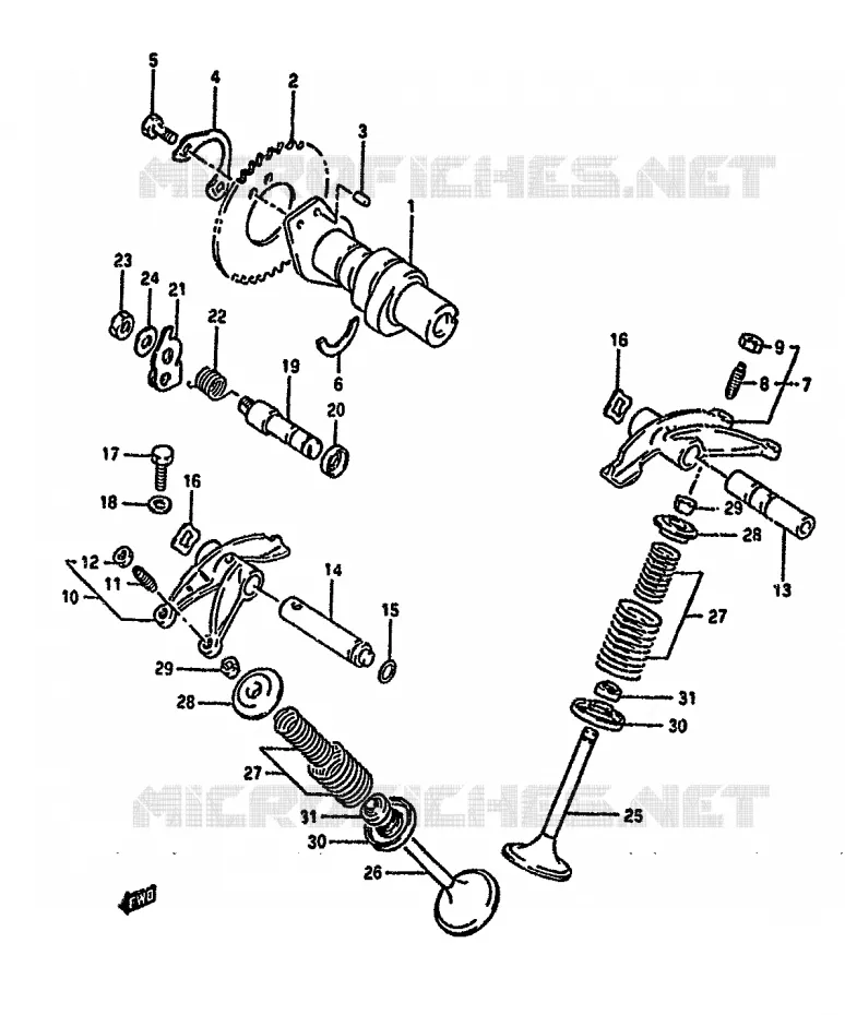 ARBRE A CAMES - SOUPAPES Suzuki MOTO 650 DR 1994  DR650RR(N/P/R)