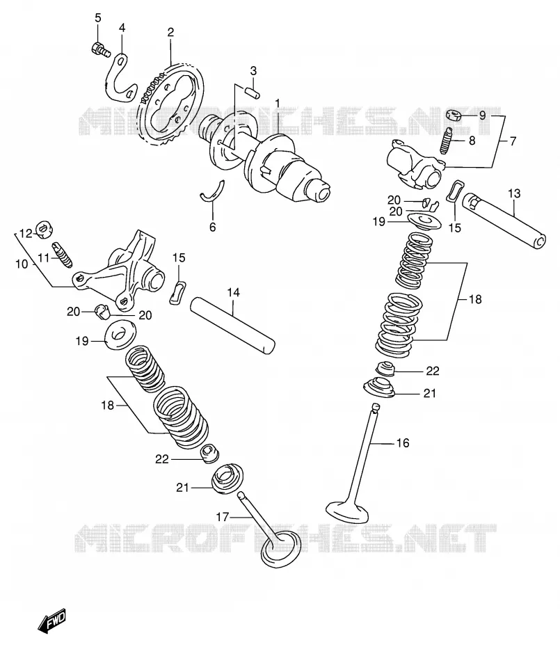 ARBRE A CAMES - SOUPAPES Suzuki MOTO 650 DR 1998  DR650SEW(E4)