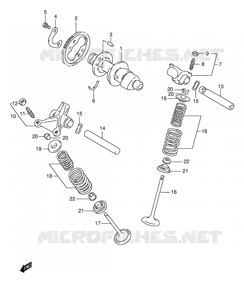 ARBRE A CAMES - SOUPAPES Suzuki MOTO 650 DR 2001  DR650SEUK1(E4)