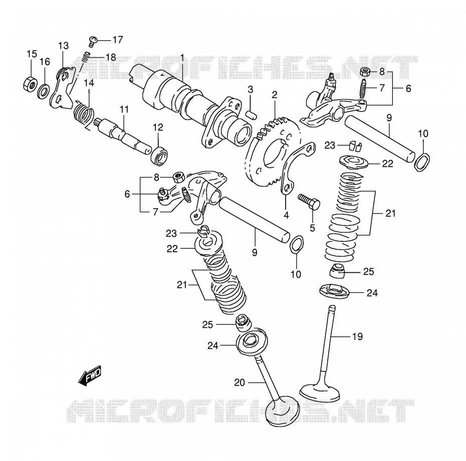ARBRE A CAMES - SOUPAPES Suzuki MOTO 800 DR 1995  DR800SUS(E4)