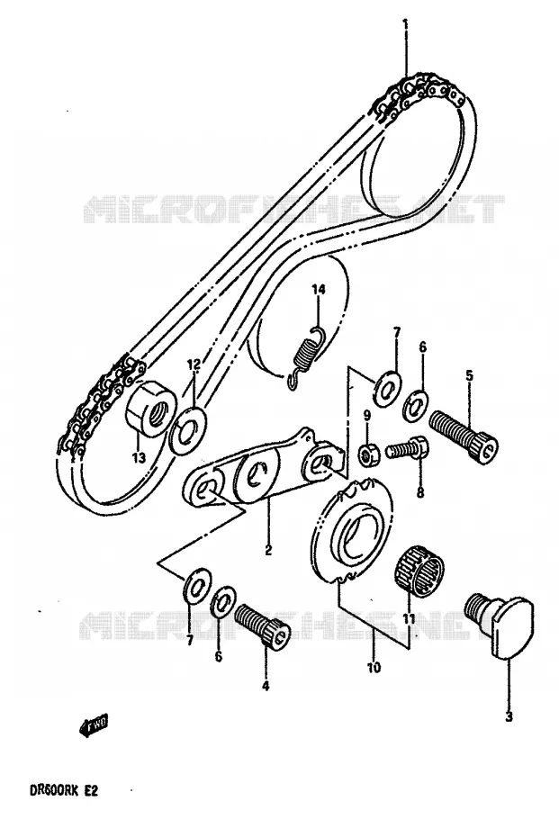 BALANCIER DE CHAINE Suzuki MOTO 600 DR 1987  DR600RUH(E2)