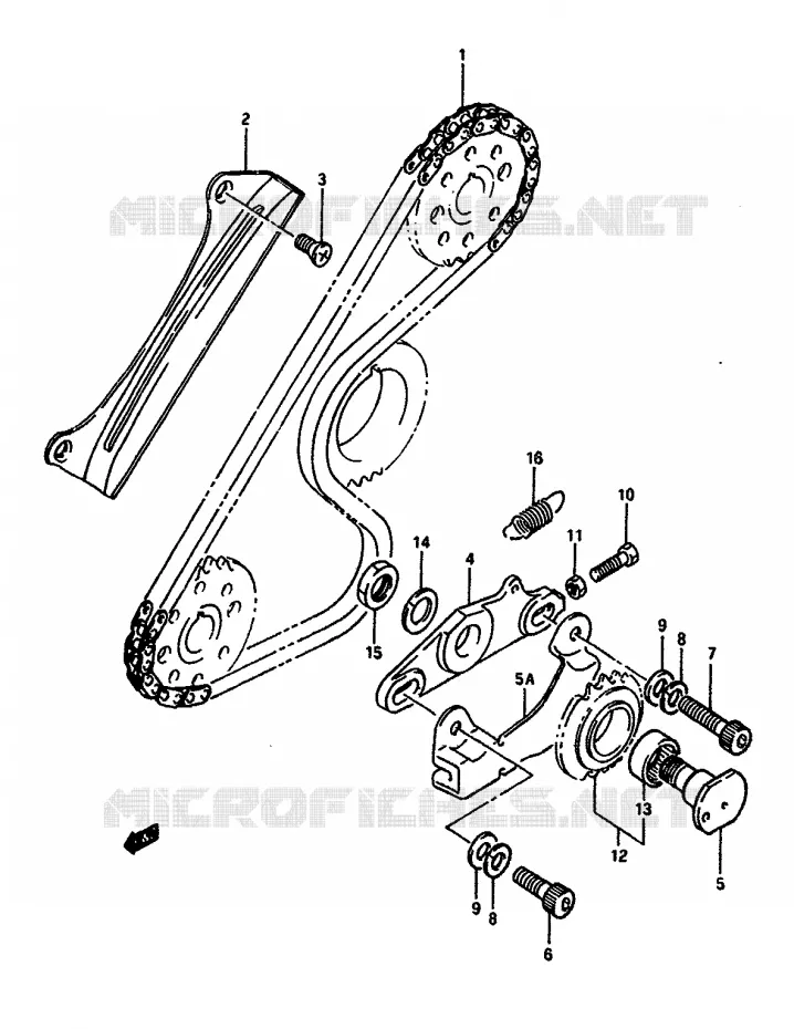 BALANCIER DE CHAINE Suzuki MOTO 650 DR 1990  DR650SL(L/M)