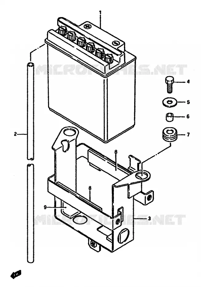 BATTERIE Suzuki MOTO 600 DR 1985  DR600SF(E2)