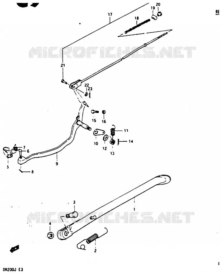 BEQUILLE - PEDALE DE FREIN ARRIERE Suzuki MOTO 200 DR 1987  DR200H(G/H/J)