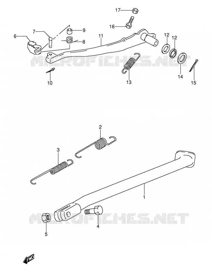 BEQUILLE - PEDALE DE FREIN ARRIERE Suzuki MOTO 250 DR 1994  DR250SR(E24)