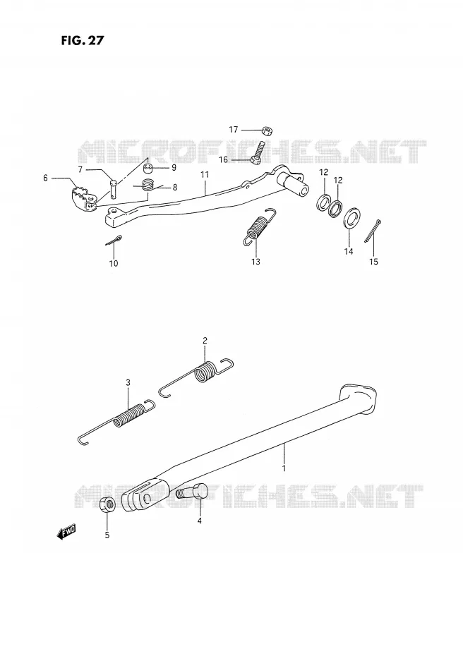 BEQUILLE - PEDALE DE FREIN ARRIERE Suzuki MOTO 350 DR 1992  DR350SN/SHN(E2)