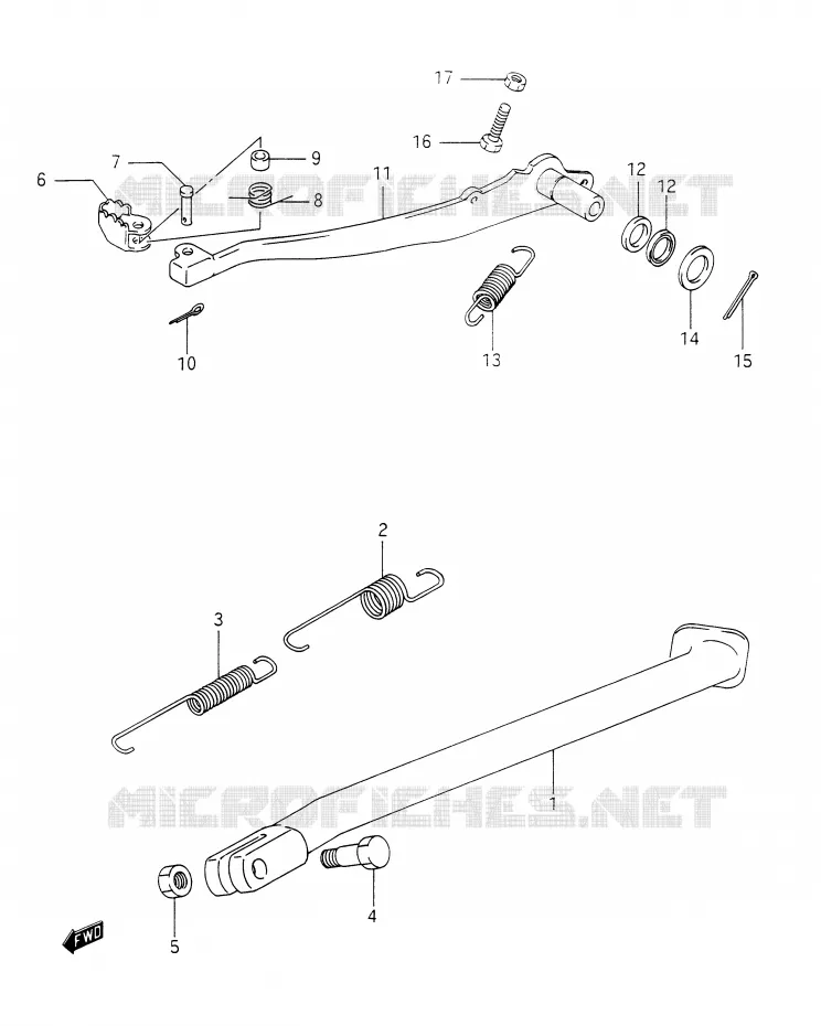 BEQUILLE - PEDALE DE FREIN ARRIERE Suzuki MOTO 350 DR 1994  DR350R(E28)