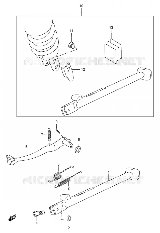 BEQUILLE - PEDALE DE FREIN ARRIERE Suzuki MOTO 650 DR 1997  DR650SEV(E4)