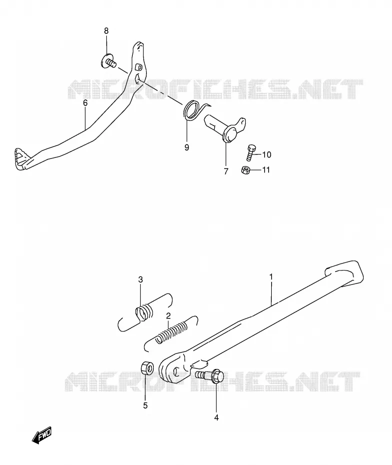 BEQUILLE - PEDALE DE FREIN ARRIERE Suzuki MOTO 800 DR 1995  DR800SS(E4)