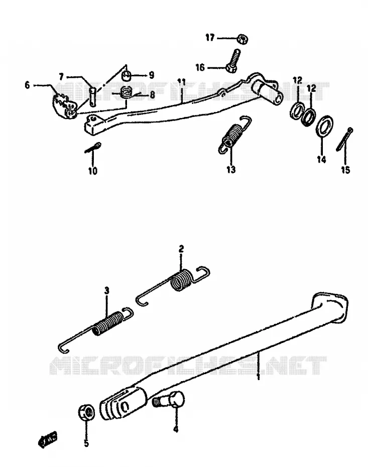 BEQUILLE Suzuki MOTO 350 DR 1991  DR350SM(L/M/N/P/R)