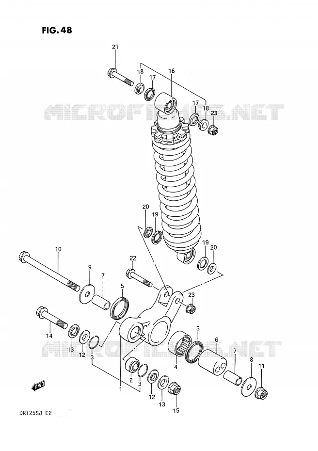 BIELLETTE DE SUSPENSION ARRIERE Suzuki MOTO 125 DR 1985  DR125SF(E2)