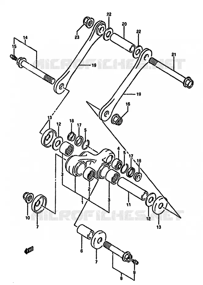 BIELLETTE DE SUSPENSION ARRIERE Suzuki MOTO 350 DR 1994  DR350SHR(L/M/N/P/R)