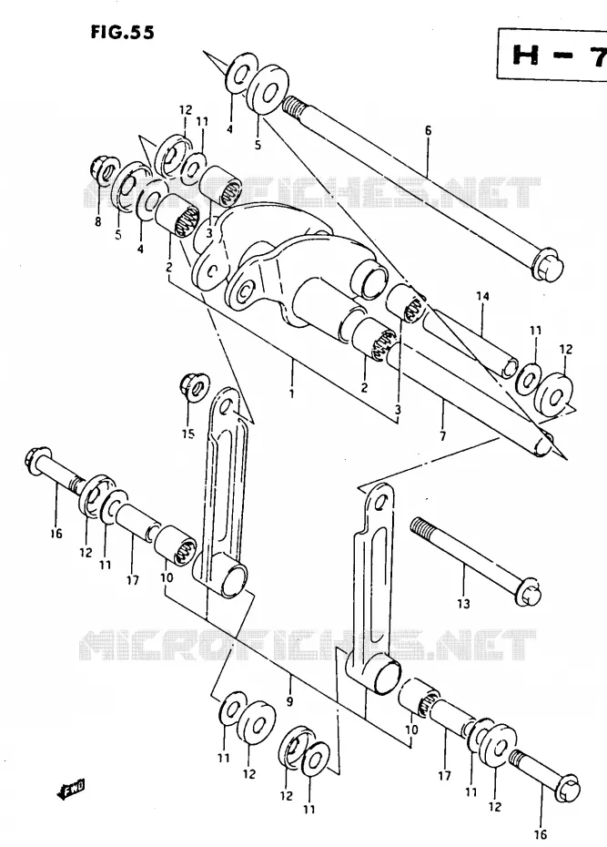 BIELLETTE DE SUSPENSION ARRIERE Suzuki MOTO 500 DR 1987  DR500SH(G/H/J)
