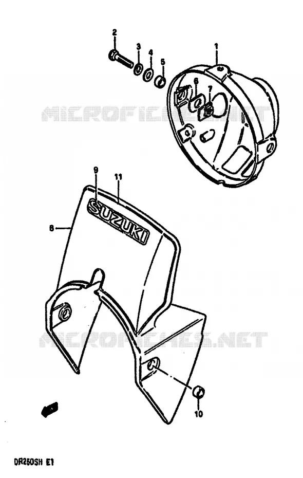 BOL DE PHARE Suzuki MOTO 250 DR 1984  DR250SE(E/F/G/H)
