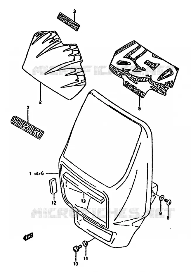 BOL DE PHARE Suzuki MOTO 650 DR 1993  DR650RP(N/P/R)