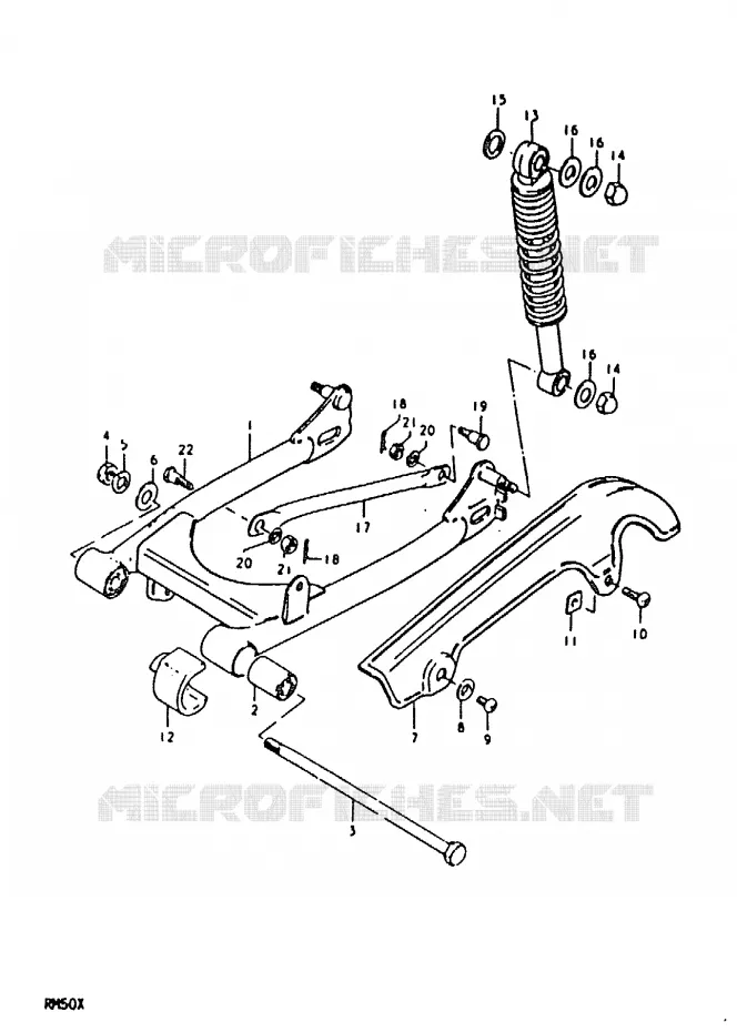 BRAS OSCILLANT ARRIERE (RM50C) Suzuki MOTO 50 RM 1979  RM50N(C/N/T/X)