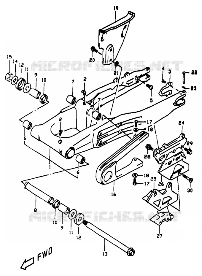 BRAS OSCILLANT ARRIERE Suzuki MOTO 350 DR 1999  DR350X(V/W/X)