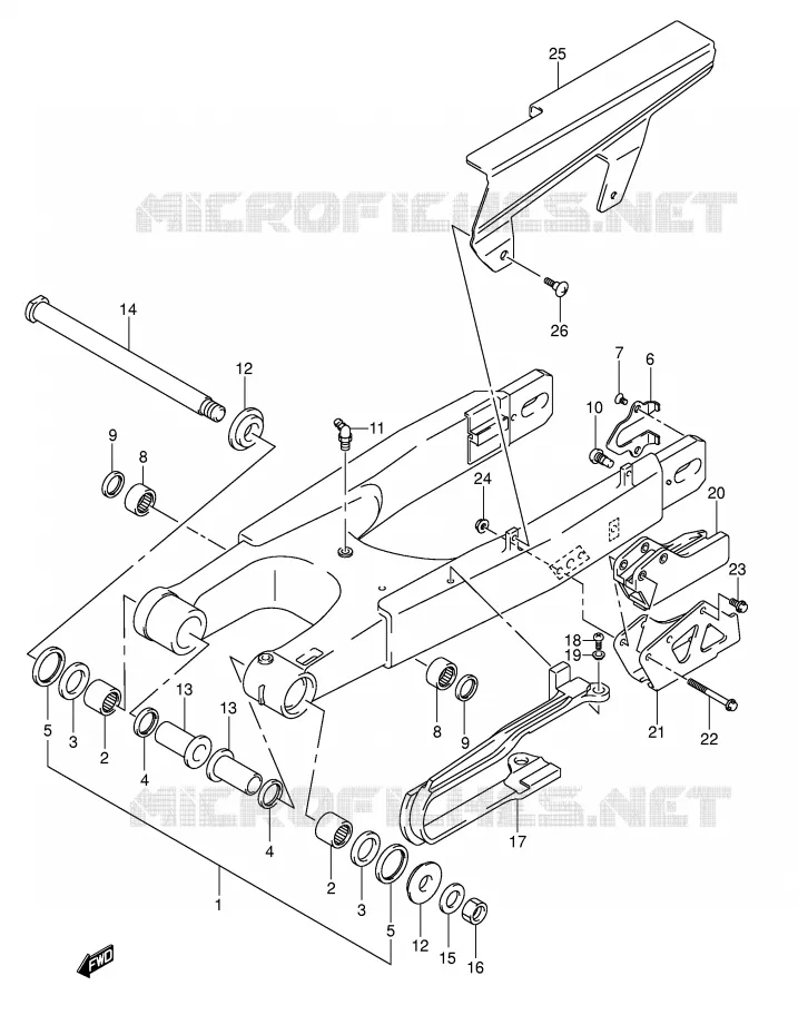 BRAS OSCILLANT ARRIERE Suzuki MOTO 400 DR-Z 2006  DR-Z400EK6(E1)
