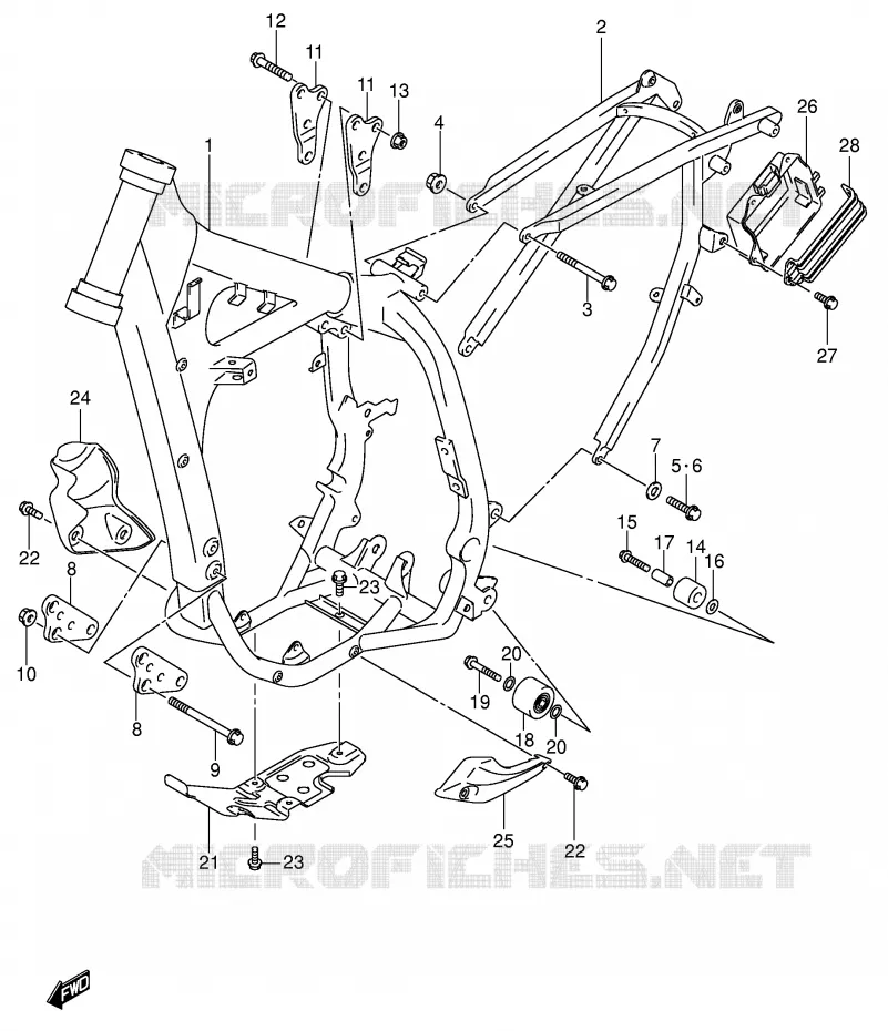 CADRE (MODELE K1/K2/K3/K4) Suzuki MOTO 400 DR-Z 2000  DR-Z400Y(E1)