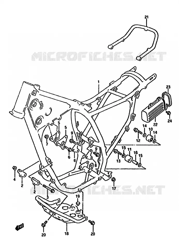 CADRE (MODELE L) Suzuki MOTO 350 DR 1992  DR350SHN(L/M/N/P/R)