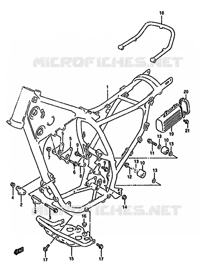 CADRE (MODELE R) Suzuki MOTO 350 DR 1992  DR350SHN(L/M/N/P/R)
