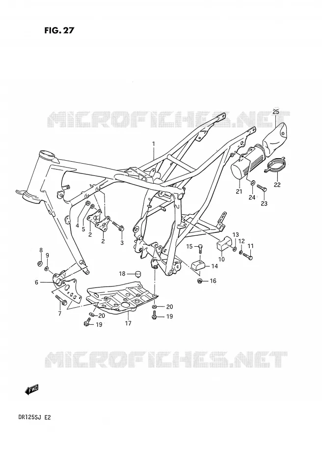 CADRE Suzuki MOTO 125 DR 1987  DR125SH(E2)