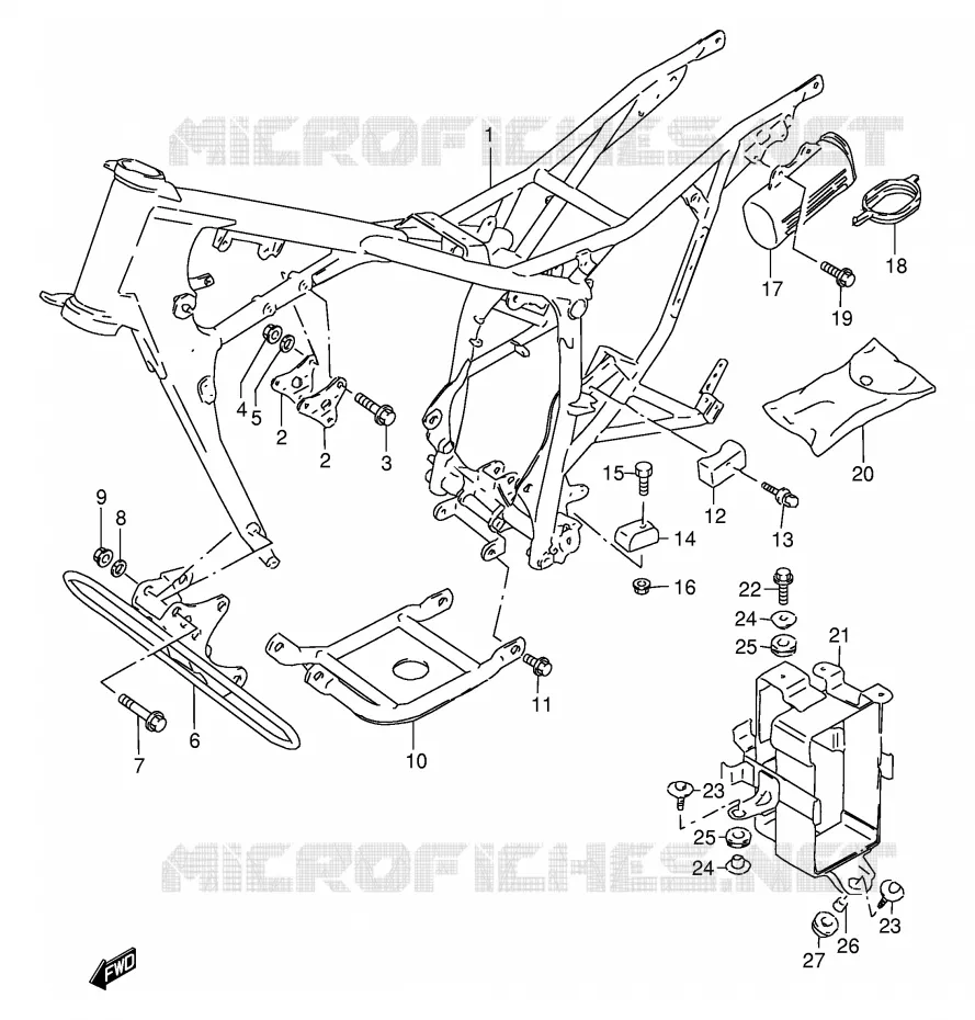 CADRE Suzuki MOTO 200 DF 1999  DF200EX(E24)