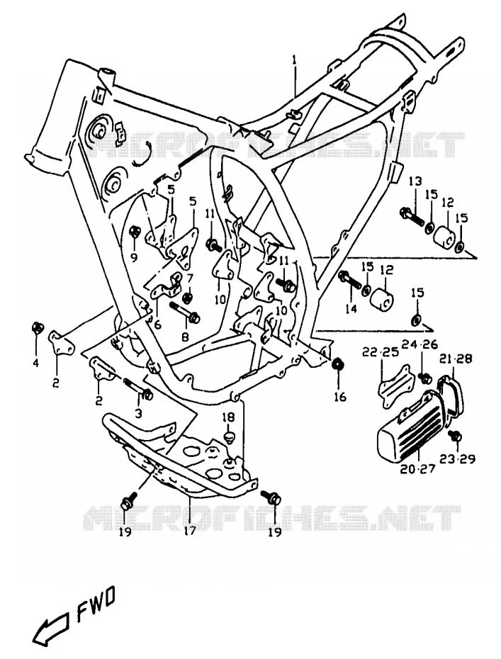 CADRE Suzuki MOTO 350 DR 1998  DR350W(V/W/X)