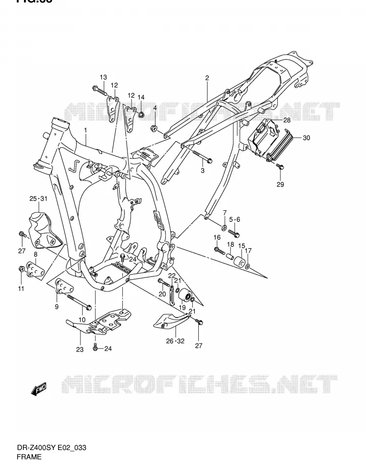 CADRE Suzuki MOTO 400 DR-Z 2004  DR-Z400SK4(E2)